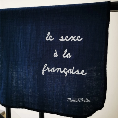 <transcy>After-sex towel - le sexe à la française - navy</transcy>